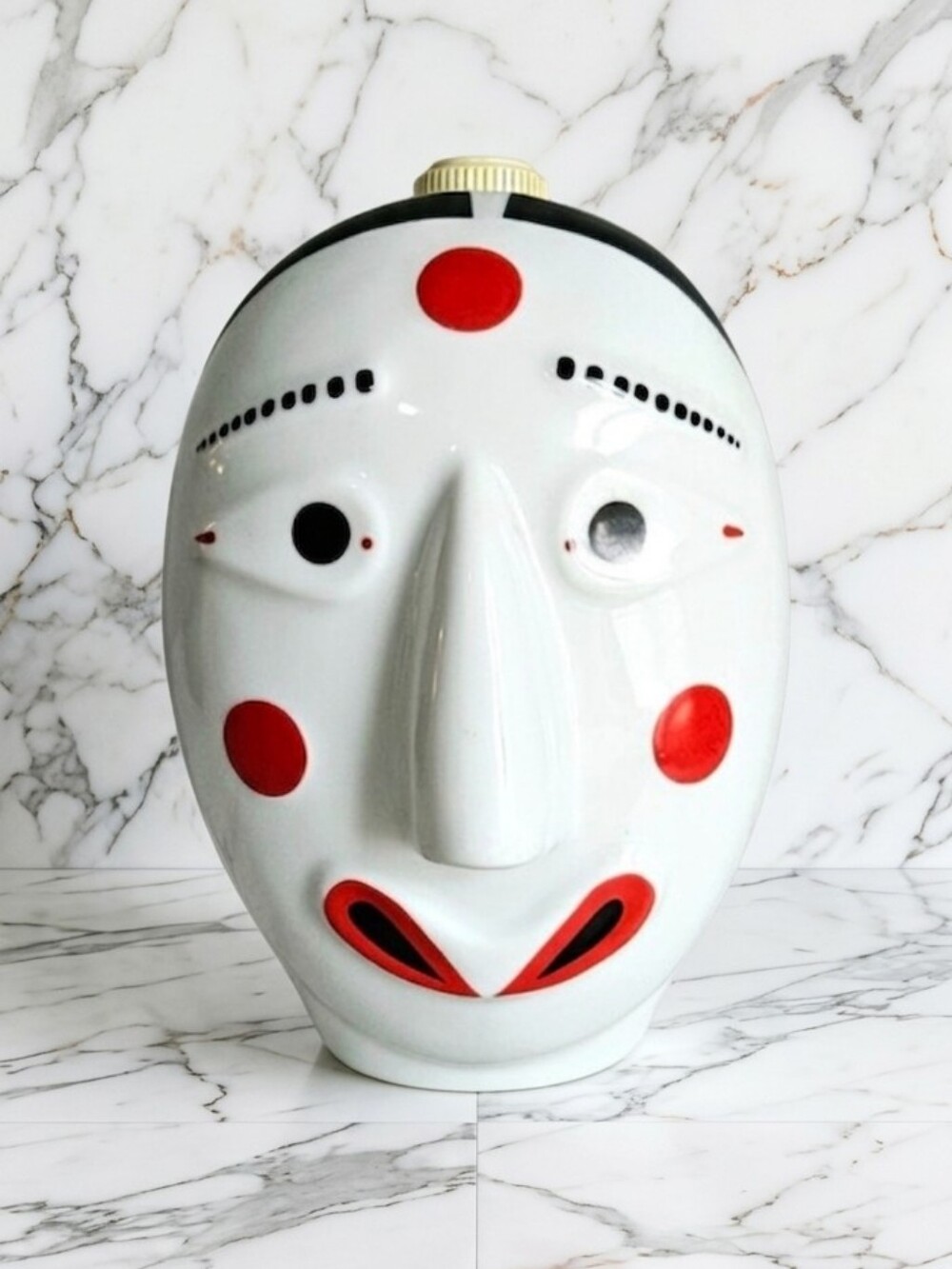 1988 Olympics Jinro Soju Seoul  Ceramic Mask Decanter Bottle - RARE